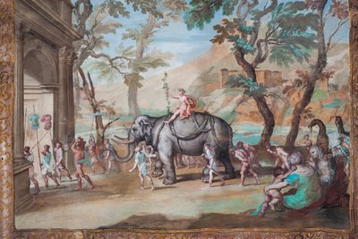 Bacchus astuu riemuvoittoisena Theban kaupunkiin... tekijältä Jean Boulanger