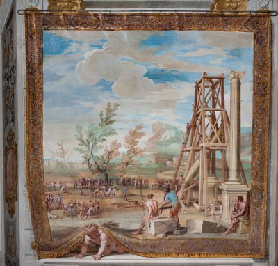 Pylväiden nostaminen Ganges-joella tekijältä Jean Boulanger