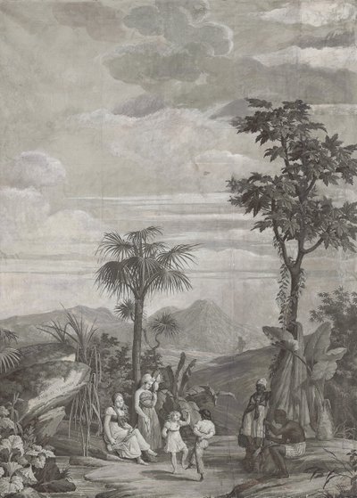 The Children Dance, tapettipaneeli sarjasta "Paul et Virginie", kirjoittaja Dufour & Cie, n. 1823 tekijältä Jean Broc
