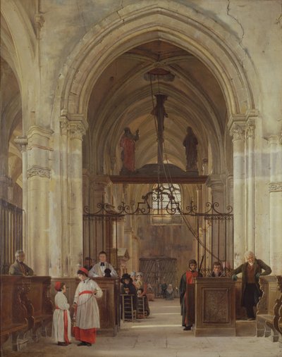 St. Prixin kirkon sisustus, Valle de Montmorency, 1828 tekijältä Jean Bruno Gassies