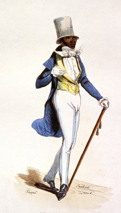 Mulatti Ranskan Antilleilla, noin 1850 (kaiverrus). tekijältä Jean Charles (1800 79) Pauquet