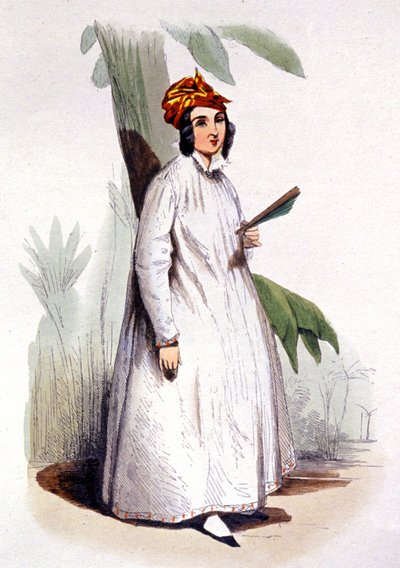 Die Kreolin, Französische Antillen, ca. 1850 (Gravur) von Jean Charles (1800-79) Pauquet