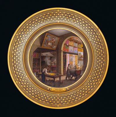 Laboratorio, kauppa, n. 1820-35 seinämaalaukset tekijältä Jean-Charles Develly