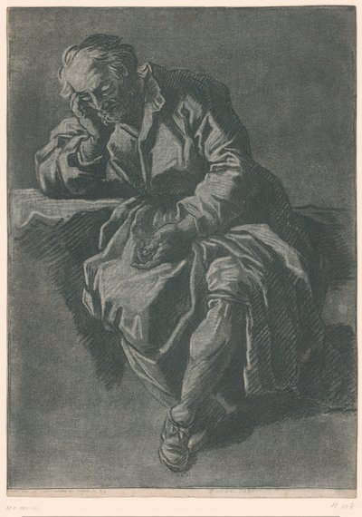 istuva mies tekijältä Jean Charles François