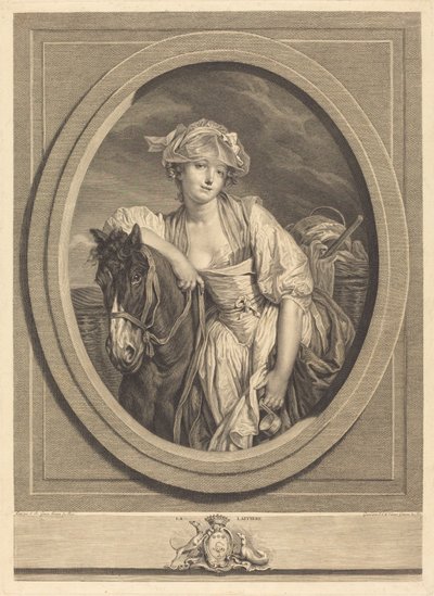 Maitotyttö tekijältä Jean Charles Levasseur after Jean Baptiste Greuze