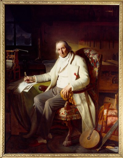 Kutomakoneen keksijän Joseph Marie Jacquardin (1751-1834) muotokuva. Claude Bonnefondin maalaus (1796-1860) tekijältä Jean Claude Bonnefond