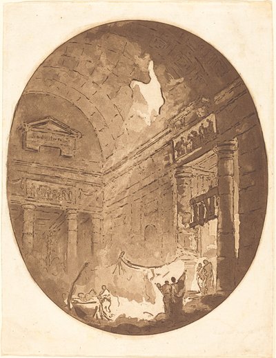Roomalaisen huvilan sisustus tekijältä Jean Claude Richard, Abbé de Saint Non after Hubert Robert