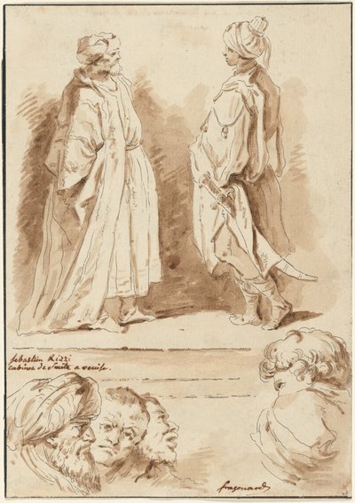 Yksityiskohtia teoksista "The Adoration of the Magi" ja "The Pool at Bethesda" tekijältä Jean Claude Richard de Saint Non after Jean Honoré Fragonard after Sebastiano Ricci