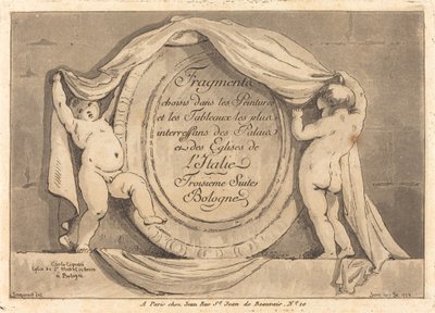 Otsikko: Oval Design San Michele de Boscon kirkosta, Bolognasta tekijältä Jean Claude Richard de Saint Non after Jean Honoré Fragonard after Carlo Cignani
