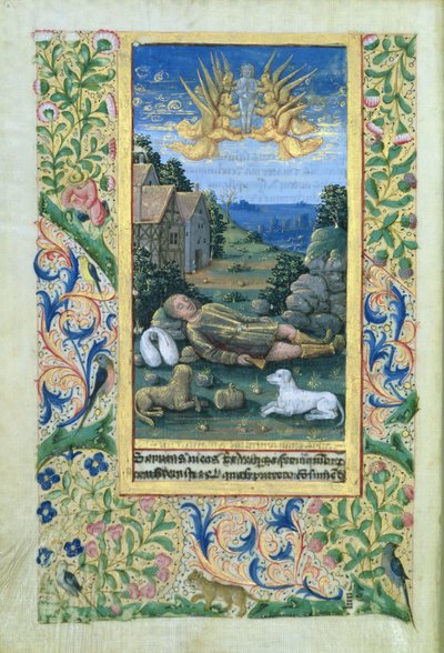 neiti Lat. Q.v.I.126 Saint Roch, The Hours of Louis dOrleans, 1469 tekijältä Jean Colombe