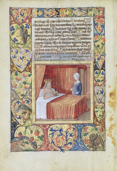neiti Lat. Q.v.I.126 f.37v Kuningas makaa sängyssä, Louis d