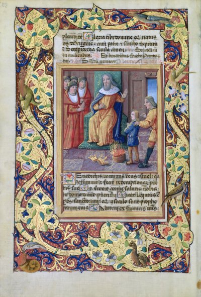 neiti Lat. Q.v.I.126 fol.23v Joseph tulkitsee faraon unia, Louis dOrleansin tuntikirjasta, 1490 tekijältä Jean Colombe