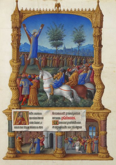 Très Riches Heures du Duc de Berry - Pyhän Andreaksen marttyyrius tekijältä Jean Colombe