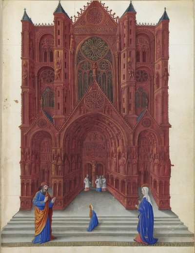 Très Riches Heures du duc de Berry - Neitsyt Marian esittäytyminen Jerusalemin temppelissä folio 137r. tekijältä Jean Colombe