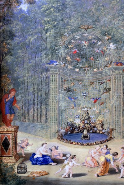 "Sisäänkäynti Versaillesin sokkeloon", 1693 tekijältä Jean Cotelle the younger
