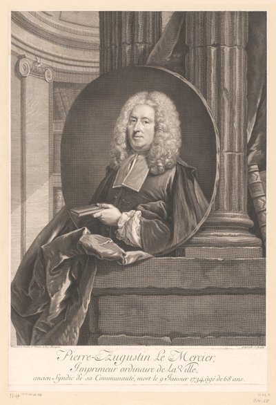 Pierre-Augustin Le Mercierin muotokuva Pierre-Augustin Le Mercier (otsikko esineessä) tekijältä Jean Daullé