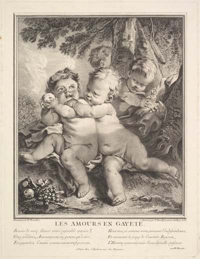 Iloiset Cupidot, 1750. tekijältä Jean Daullé