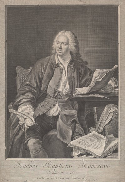 Jean Baptiste Rousseau tekijältä Jean Daullé, after Jacques Andre Joseph Camelot Aved