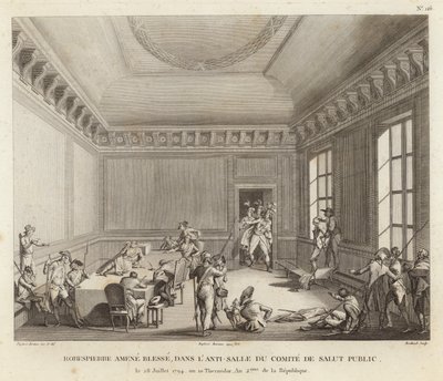 Maximilien de Robespierre johtaa hyökkäystä tekijältä Jean Duplessi Bertaux
