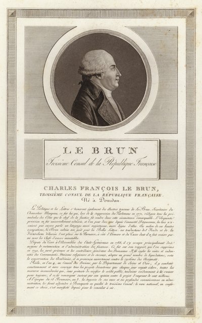Plaisancen herttua Charles-Francois Lebrunin muotokuva tekijältä Jean Duplessi Bertaux