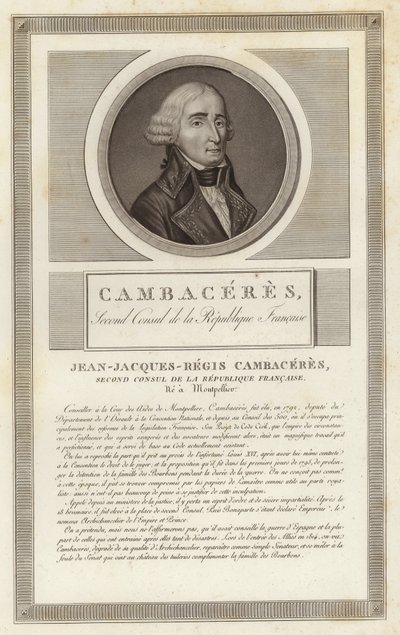Jean Jacques Regis de Cambaceresin muotokuva tekijältä Jean Duplessi Bertaux