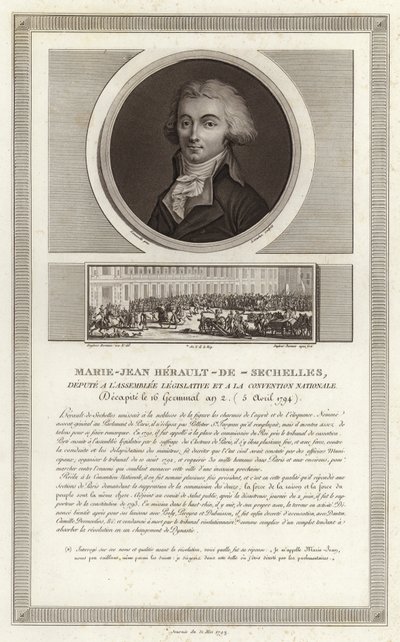 Marie-Jean Herault de Sechellesin muotokuva tekijältä Jean Duplessi Bertaux