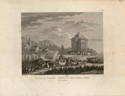 Paluu Varennesista, Louis Capetin saapuminen Pariisiin, 1802. tekijältä Jean Duplessis Bertaux