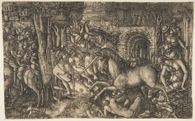 Yksisarvisen jahtaamaa kuningas, Yksisarvinen-sarjasta, n. 1555. tekijältä Jean Duvet