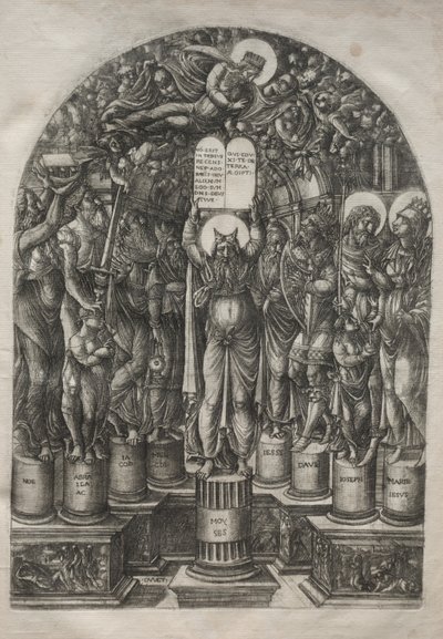 Mooses patriarkkojen ympäröimänä, ennen vuotta 1561. tekijältä Jean Duvet