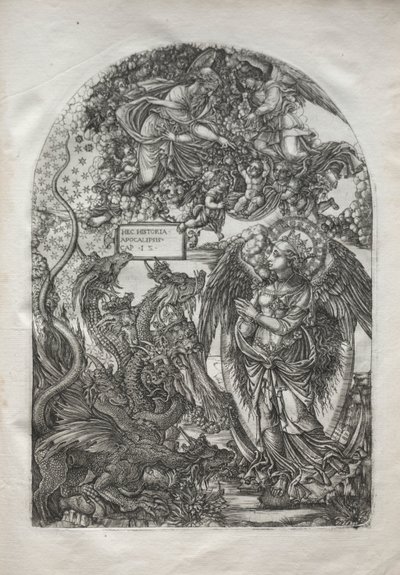 Apokalypsi: Pyhä Mikael ja lohikäärme, 1546-1556. tekijältä Jean Duvet