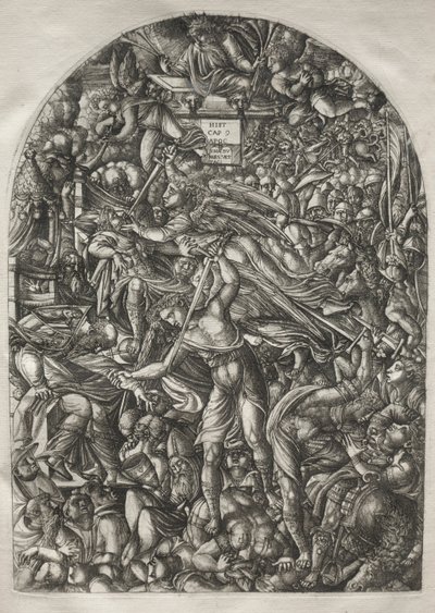 The Apocalypse: The Enkeli soi kuudennesta trumpetista, 1546-1556. tekijältä Jean Duvet