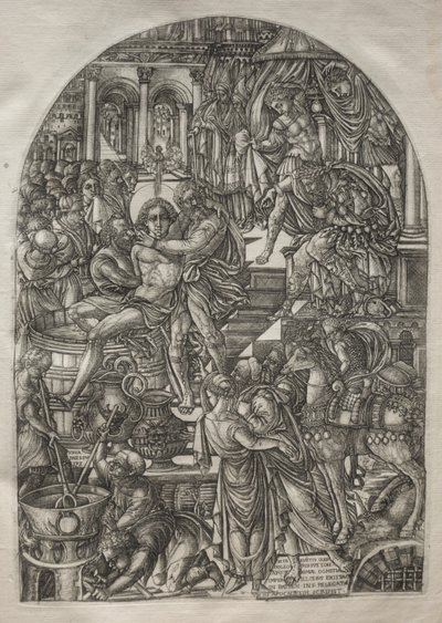 Apokalypsi: Pyhän Johannes Evankelistan marttyyrikuolema, 1546-1556. tekijältä Jean Duvet