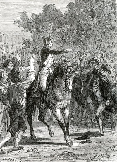 Ranskan vallankumous 1789-1799 Kenraali Lafayette Versaillesissa 5. lokakuuta 1789 tekijältä Jean Edouard (1824-99) Dargent