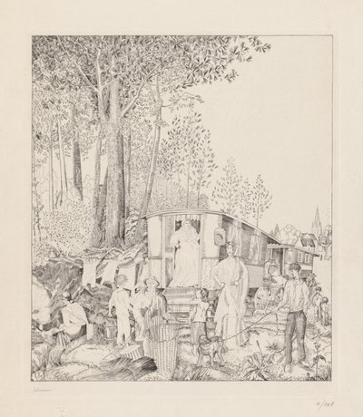La Halte des Bohémiens tekijältä Jean Emile Laboureur