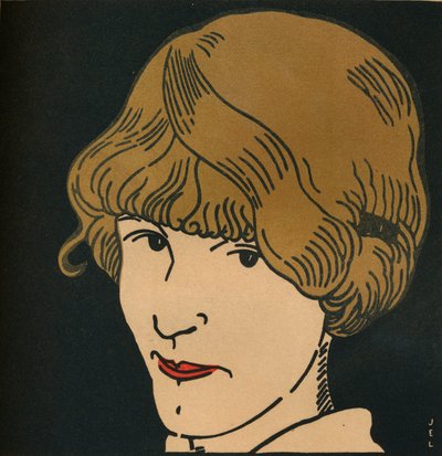 Kultainen hiusnaamio, 1912 tekijältä Jean Emile Laboureur