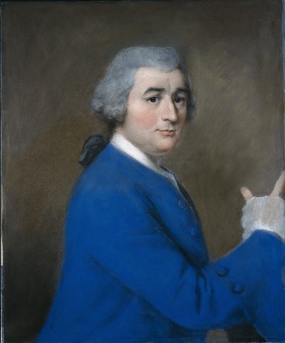 David Garrick, korkea päällystakki (pastelli paperille) tekijältä Jean Étienne Liotard