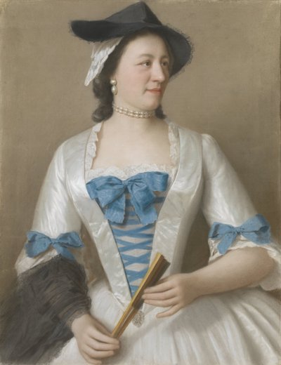 Jeanne-Elisabeth Sellonin, Lady Tyrellin muotokuva Jeanne-Elisabeth Sellon (1705-1749), Lady Tyrell, Sir Charles Tyrellin echtgenote, 7de Baronet van Thornton (Buckinghamshire) tekijältä Jean Étienne Liotard