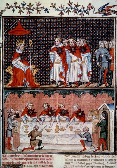 Jean le Bonin (1319-1364) Tähtiritarikunnan instituutio ja juhlat vuonna 1352 Pienoiskuva Jean Fouquet