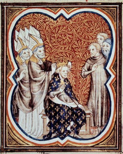 Le corre du roi Louis VI dit le Gros (1081-1137) Miniatyyri Jean Fouquet