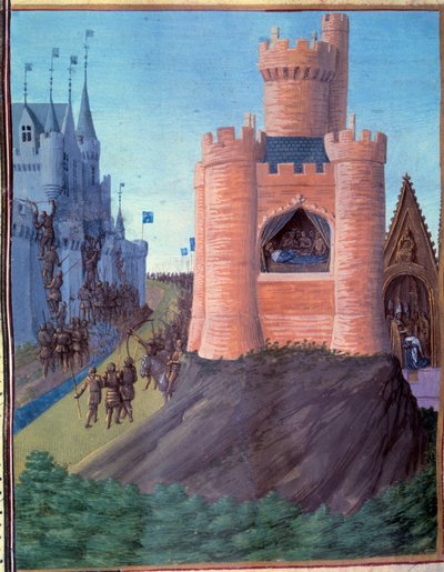 Avignonin piiritys (1226). Louis VIII:n kuolema. Pyhän Louisin kruunajaiset (Louis IX). Miniatyyri Jean Fouquet