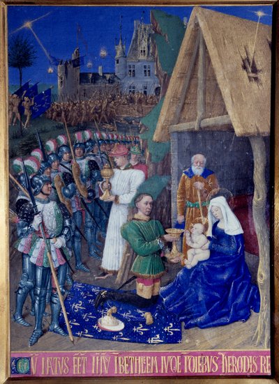 The Adoration of the Magi Miniature otettu Jean Fouquet
