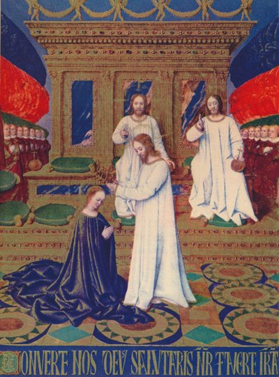 Neitsyiden kruunaus, c1455, 1939 tekijältä Jean Fouquet