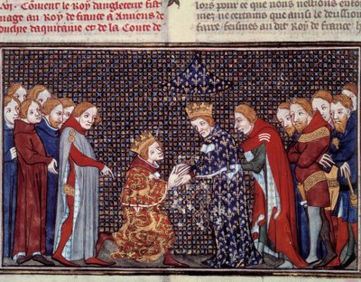 Englannin kuninkaan Edward III:n (1312-1377) kunnianosoitus Philip VI:lle Valois