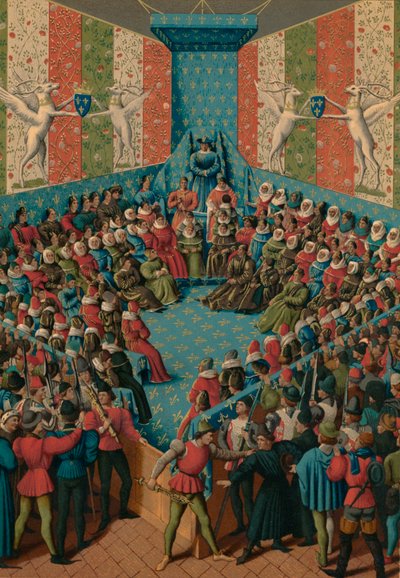 Tuomio Johannes II:sta Alenconista, 1400-luku tekijältä Jean Fouquet