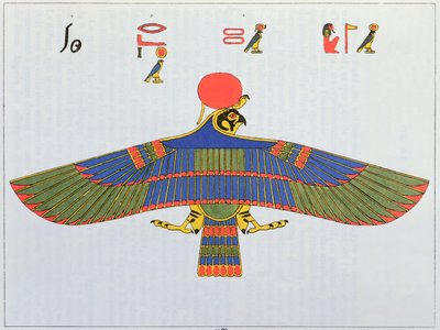 Horus-jumala, jota esitettiin varpushaukan muodossa, 1823 tekijältä Jean Francois Champollion