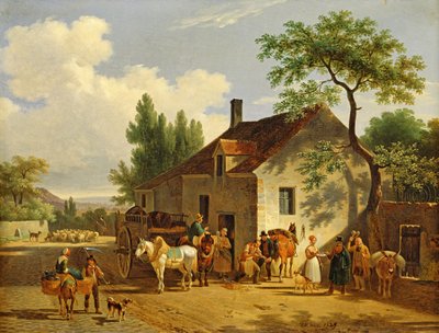 Näkymä kylään, 1839 tekijältä Jean Francois Demay