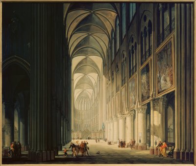Sisäkuva Notre-Damesta vuodelta 1789 tekijältä Jean Francois Depelchin