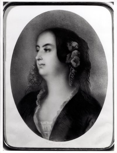 Madame Hanska (1801-82), kaiverrus Emile Lassalle (1813-71) (litografia) tekijältä Jean Francois Gigoux