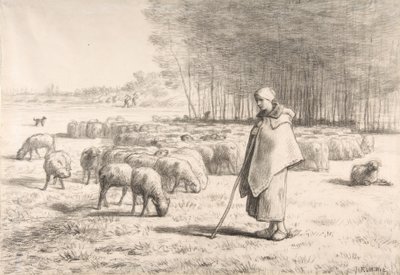Paimentar laumansa kanssa tekijältä Jean Francois Millet