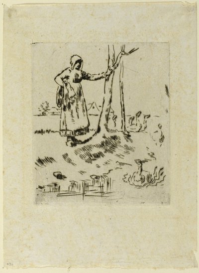 Tyttö hoitaa hanhia tekijältä Jean-Francois Millet